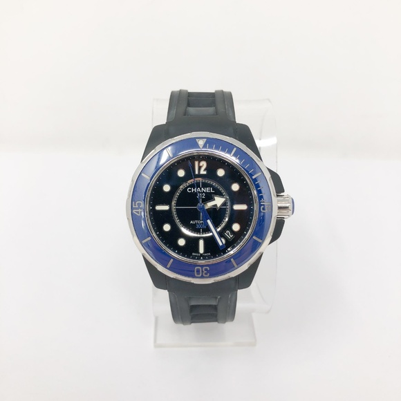 CHANEL BLACK/MARINE J12 WATCH 42MM AUTOMATIC - Picture 1 of 9